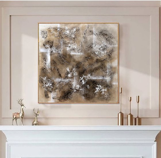 Abstract Art Minimalist Wall Decor textured