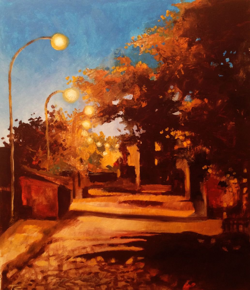 Almost night- Original oil painting- 38 x 42 cm (15 ' x 16,5')