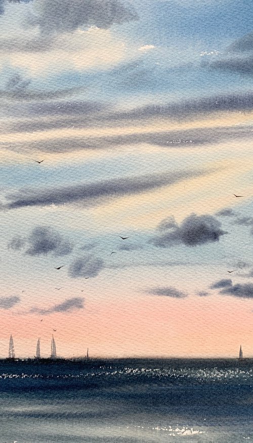 Sea before sunset by Eugenia Gorbacheva
