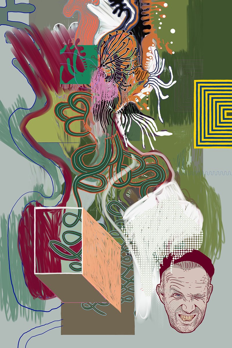 Abstract Portrait Giclee Print By Alasdair Willis, 16 X 23, Glen Of The Phil, Original Artwork