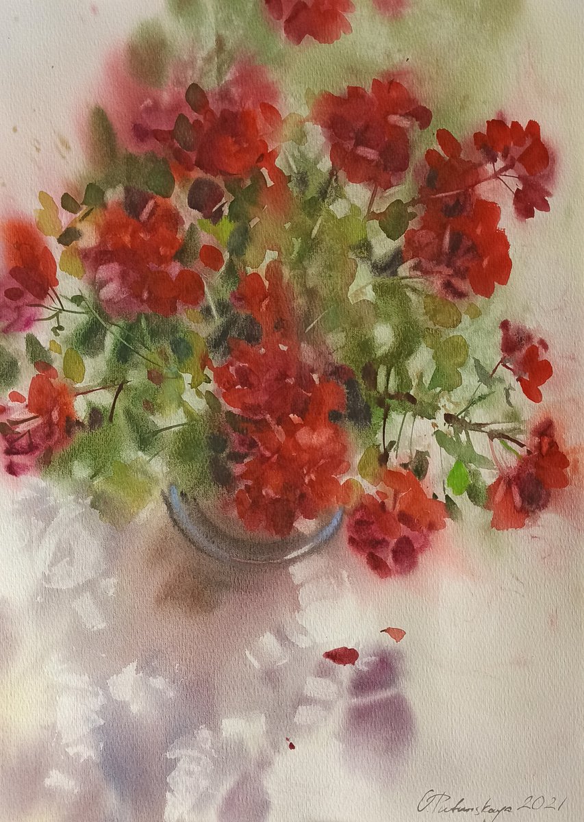 geranium. by Olha Retunska