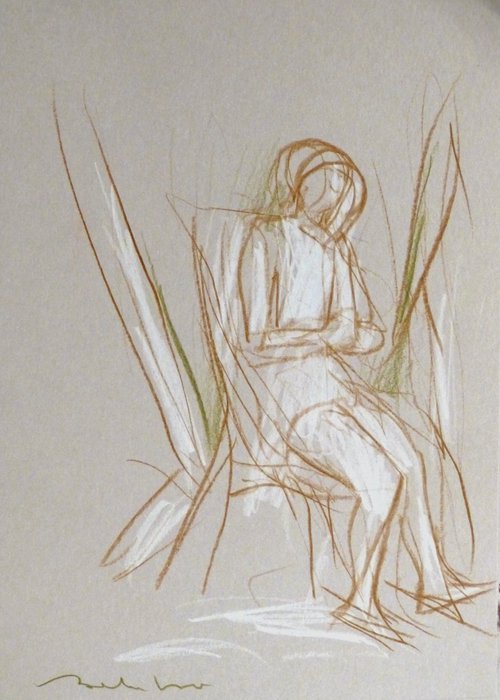 The seated figure 1, 21x15 cm by Frederic Belaubre