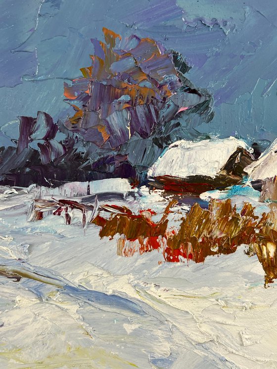 Winter Snow-Covered Village