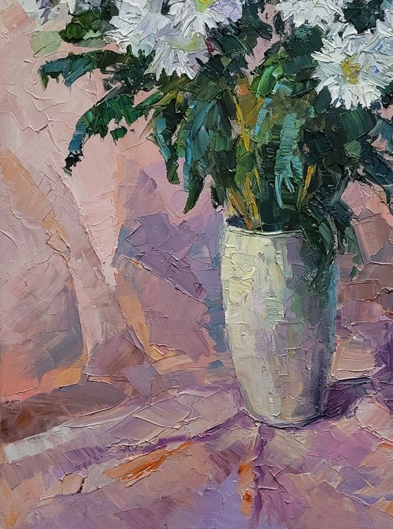 Chrysanthemum on pink