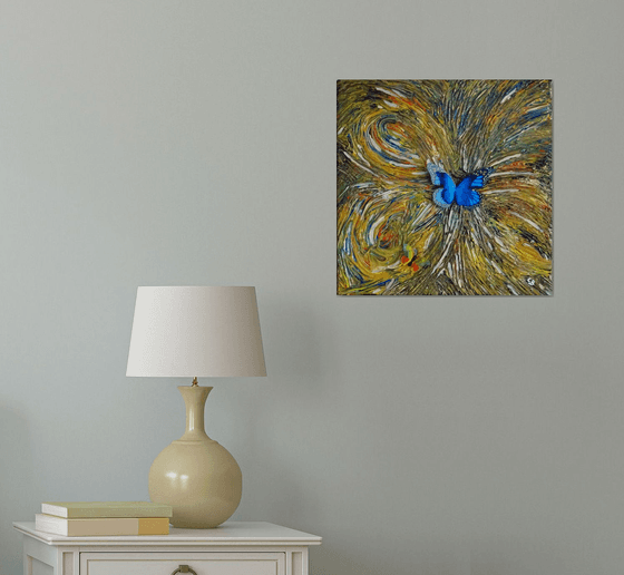 Golden blue butterfly
