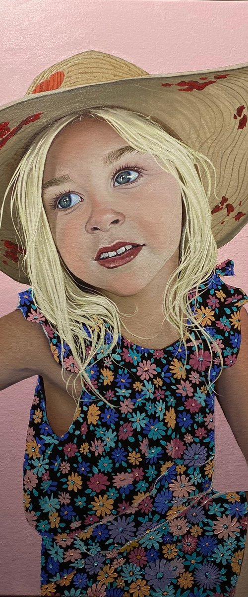 Commission portrait of a beautiful dreamy blond Girl by Elena Adele Dmitrenko