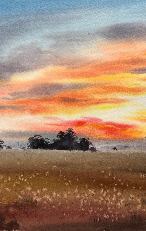 Orange sunset #14 by Eugenia Gorbacheva