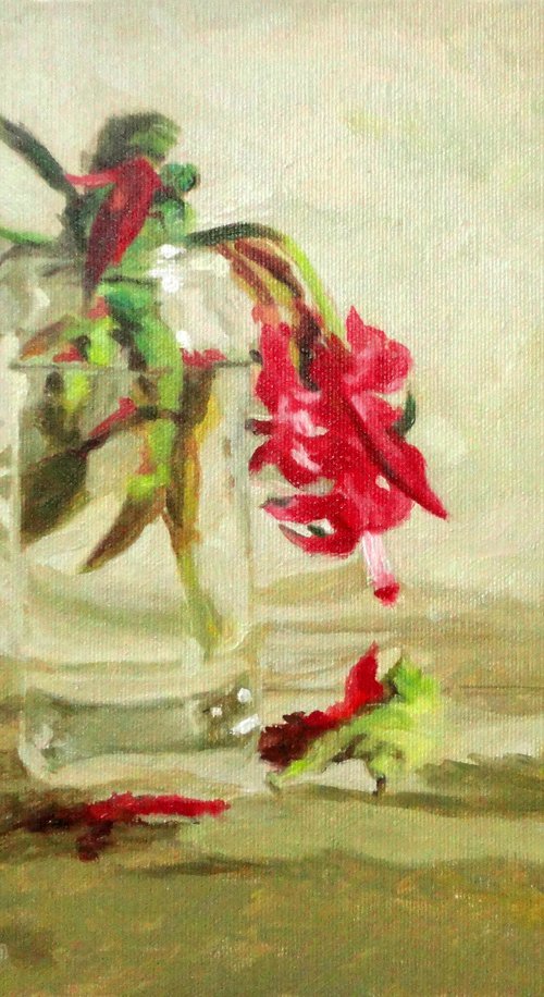 Pink flower in water by Radosveta Zhelyazkova