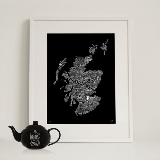 Scotland Type Map (Black)