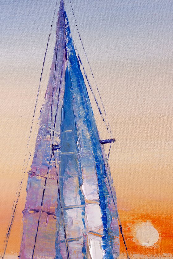 "Red sailboat " ,  ships , sky