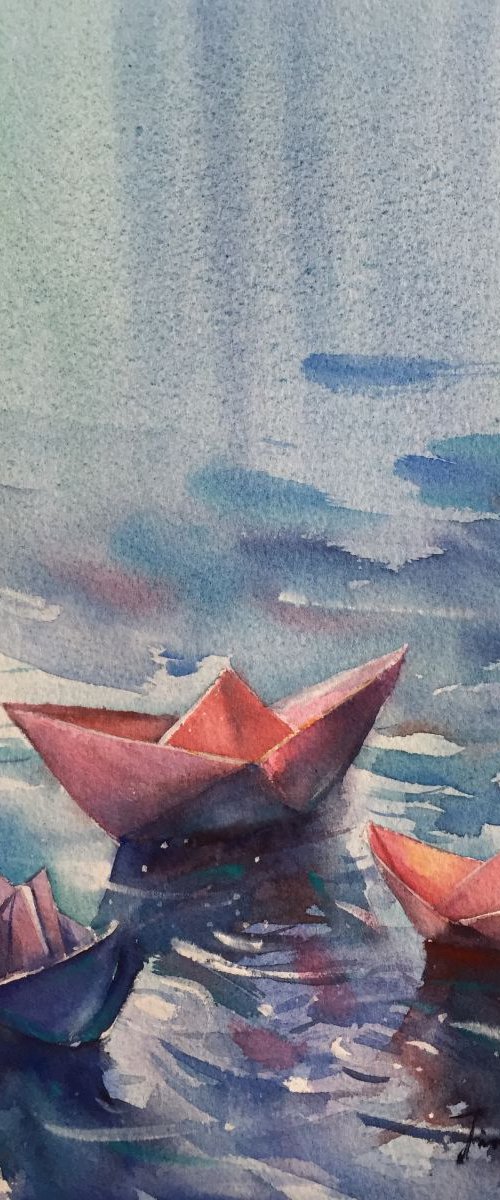 Folded Boats by Jing Chen