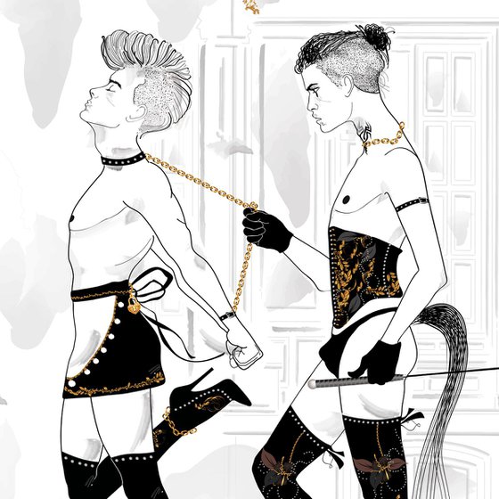 Carlos and Jack - gay art - gay - gay love - male nude - bdsm - bondage - sex - erotic