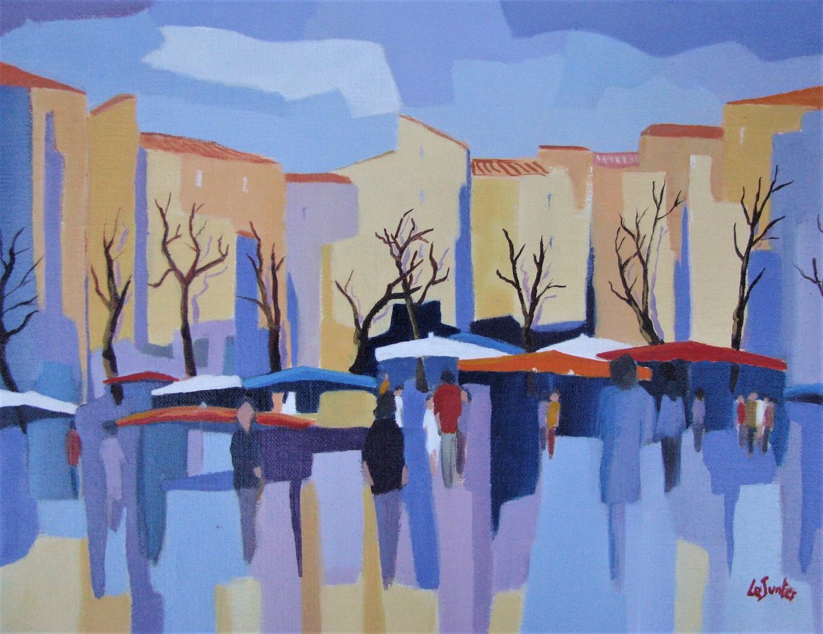 Expressive Portrait Oil Painting By Jean-Noel Le Junter, 16 X 13, French Market, Original Artwork