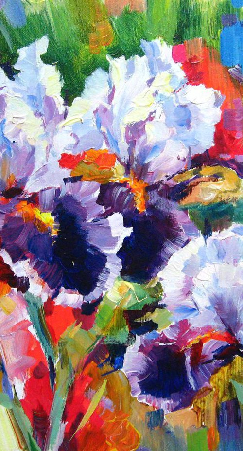 Irises in the field by Vladimir Lutsevich