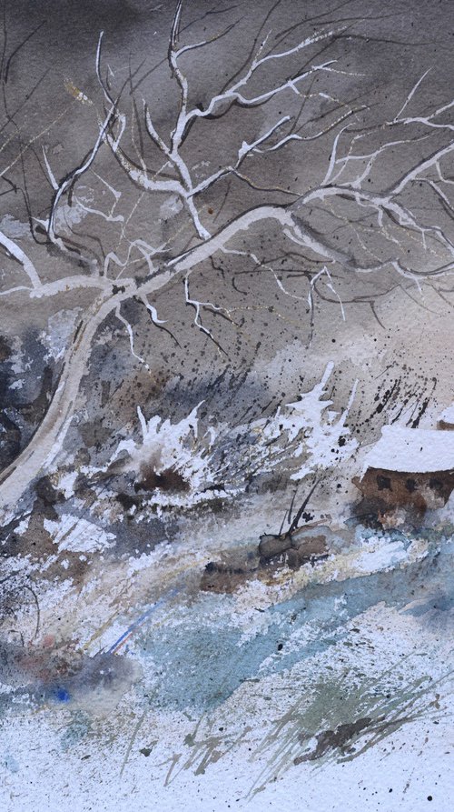A few houses in the snow by Pol Henry Ledent