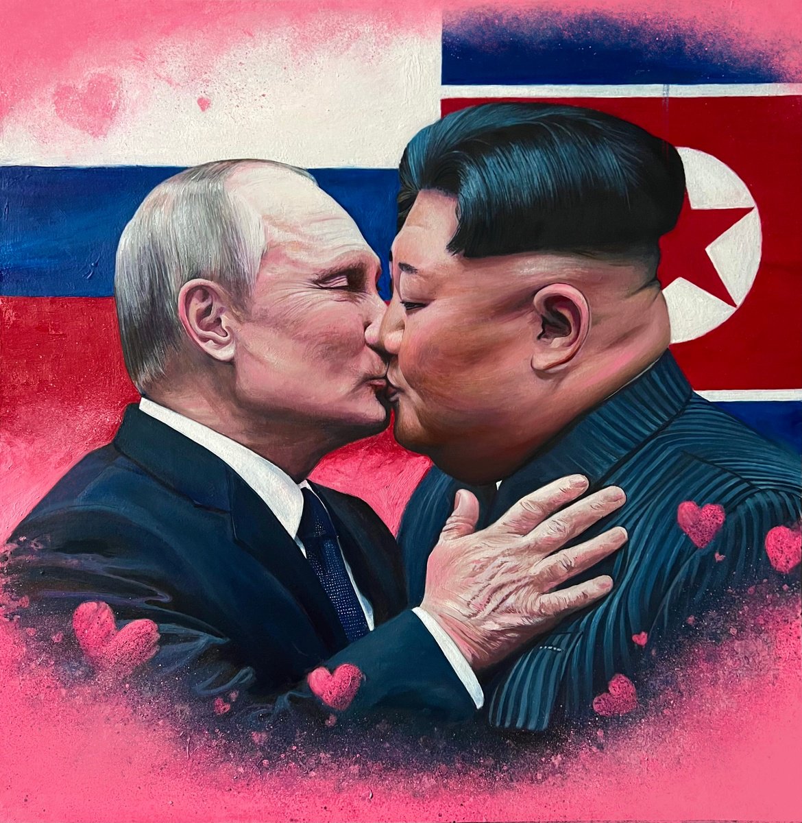 Impressionistic Portrait Oil Painting By Daria Dudochnykova, 2 X 2, The Bloody Lovers, Original Artwork