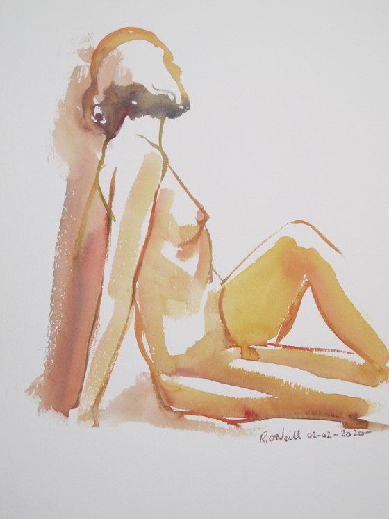 Seated female nude