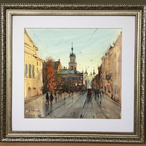 Romantic old city painting