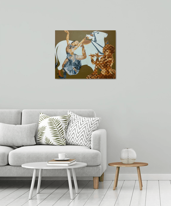 Radha Krishna and Happy Cow