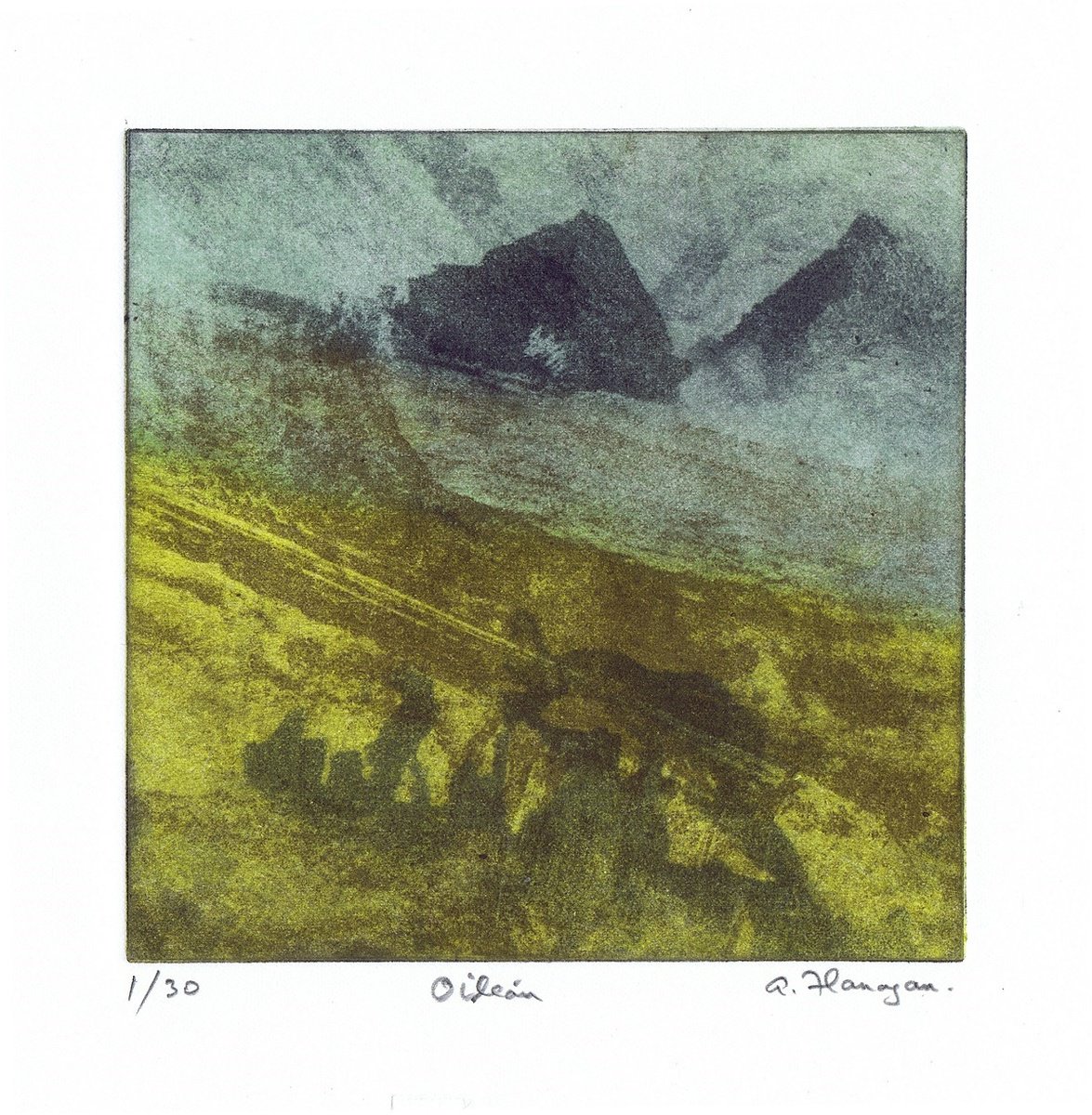 Impressionistic Landscape Etchings & Engravings By Aidan Flanagan Irish Landscapes, 11 X 11, Oilean, Original Artwork