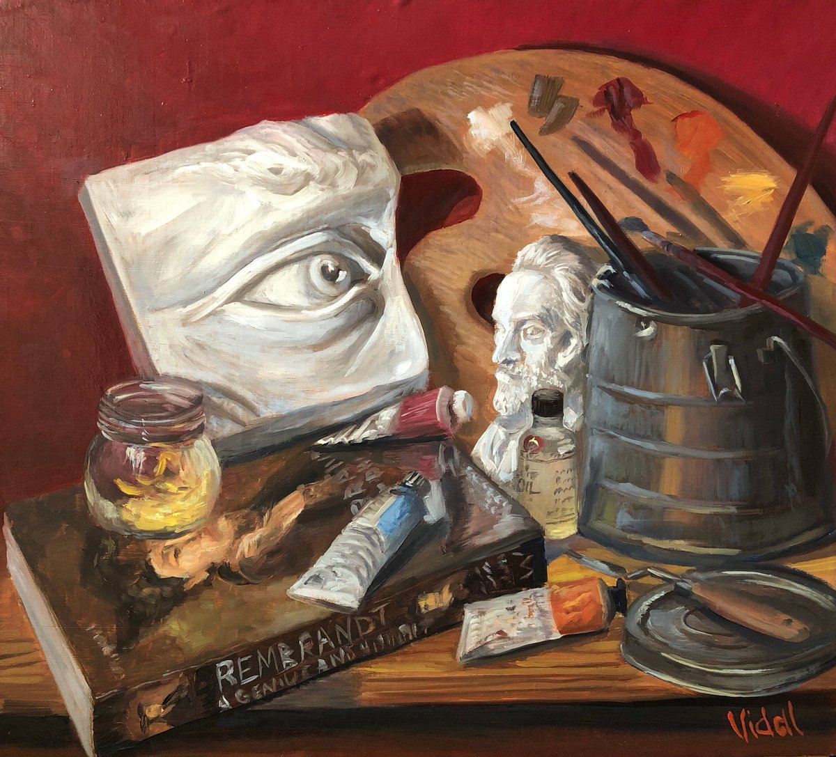 Photorealistic Oil Painting , At The Art Atelier Studio By Christopher Vidal, 18 X 16, Artwork For Sale On Artfinder