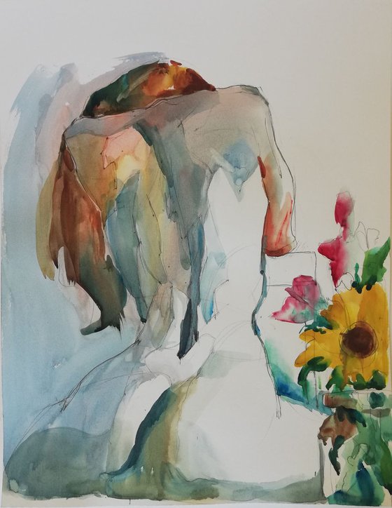 Nude with Sunflower