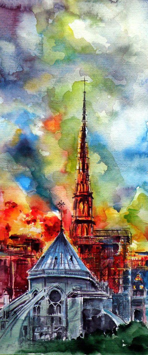 Burning Notre Dame II by Kovács Anna Brigitta