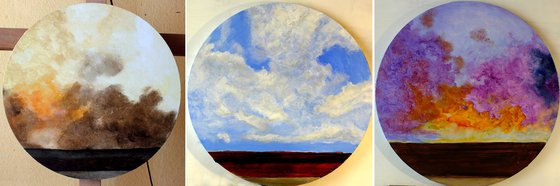 Summer Collection, 2023, Oil on Canvas, 3er Set a 40cm x 40cm