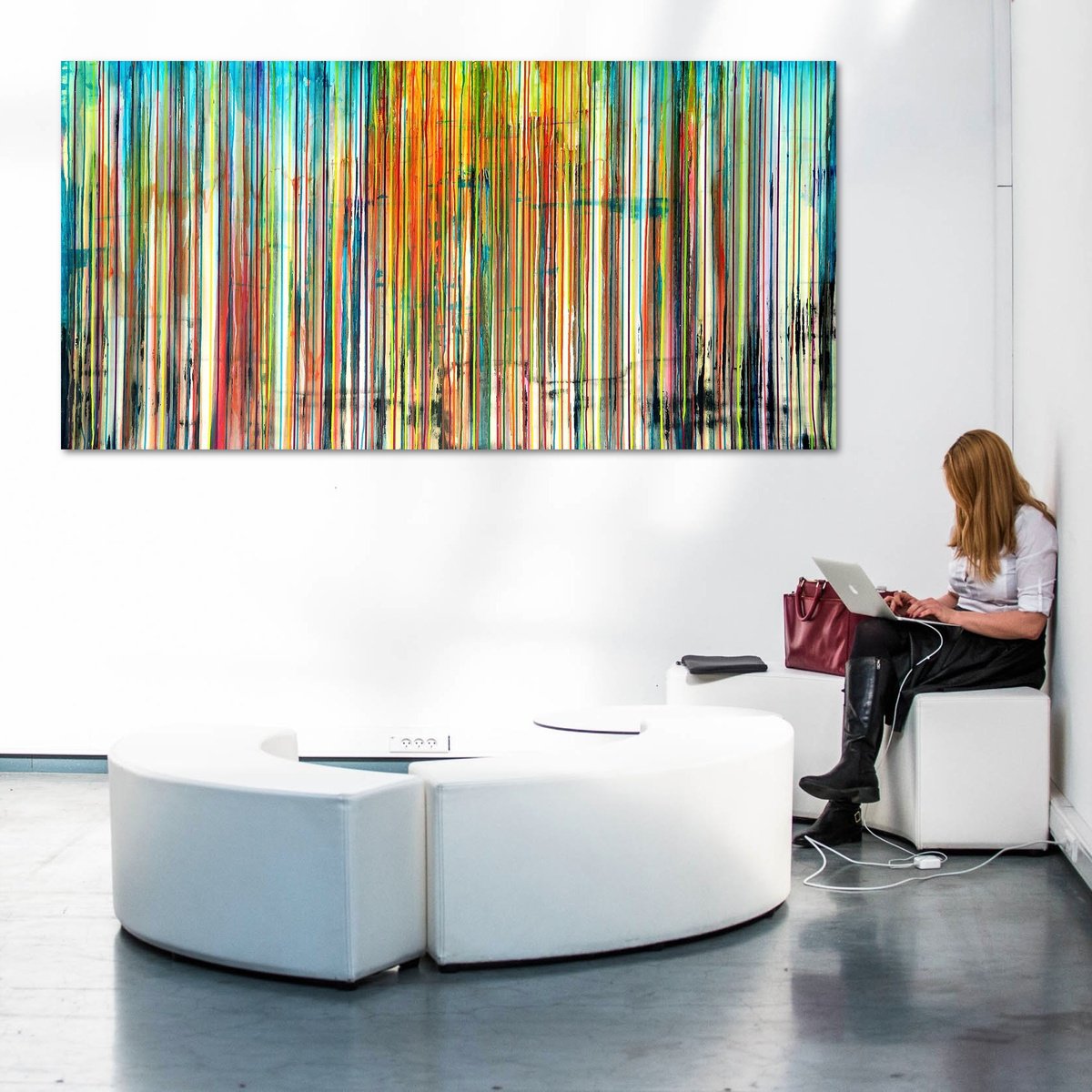 Abstract Landscape Acrylic Painting By Carla Sa Fernandes, 71 X 35, The Emotional Creation #185, Original Artwork