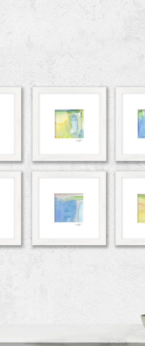 Soft Whispers Collection 3 - Set of 6 Abstract Paintings in Mats by Kathy Morton Stanion by Kathy Morton Stanion