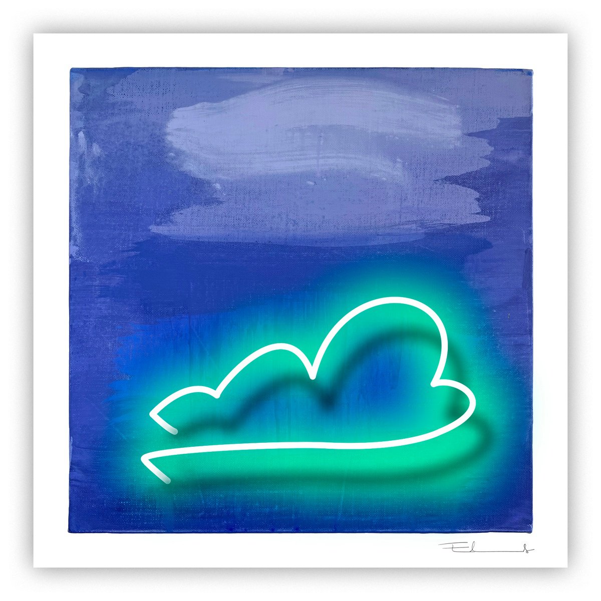 Organic Abstract Giclee Print By Mike Edwards, 16 X 16", The Cloud, Original Artwork