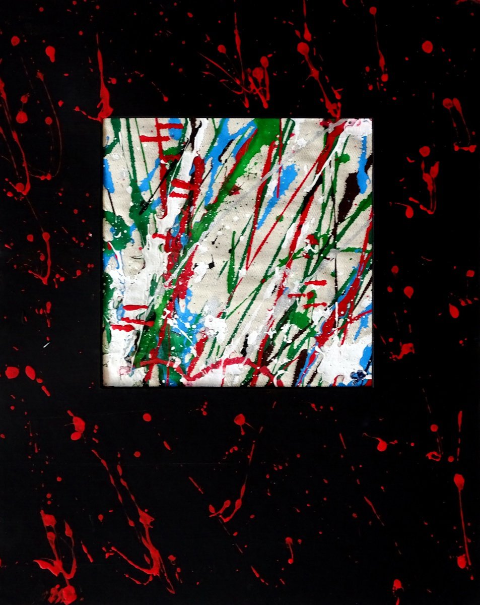 Abstract Acrylic Painting By Cb., 9 X 9, Crazy Emotions, Original Artwork
