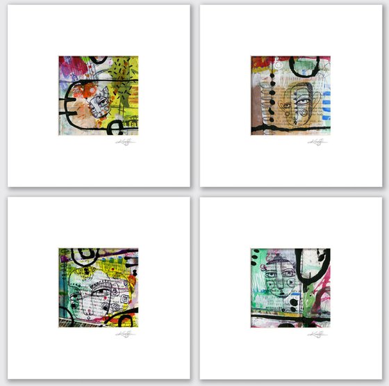 Dream Wander Collection 1 - 4 Mixed Media Artworks