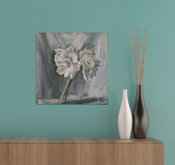 Still-life with Flower "White Amaryllis"