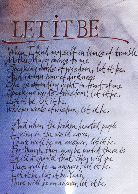 John Lennon - poem - Let It Be II