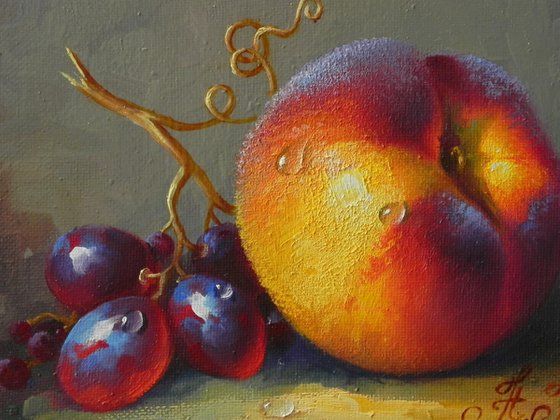 "Ripe fruits"  Oil on canvas Kitchen decor 2021