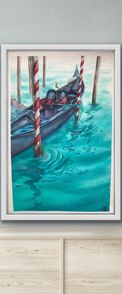 Teal Gondola 2 by Valeria Golovenkina