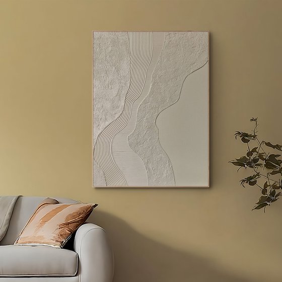 "Gray Nile" Gray abstract textured art