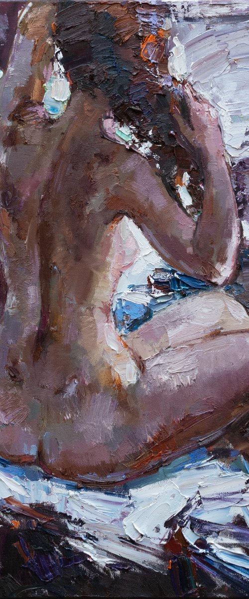 Nude woman oil painting by Anastasiia Valiulina