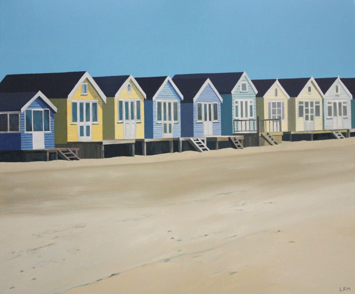 Beach Huts by the Seaside by Linda Monk