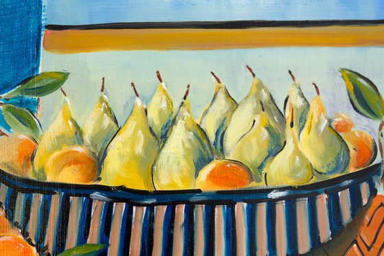 PEARS AND SATSUMAS STILL LIFE