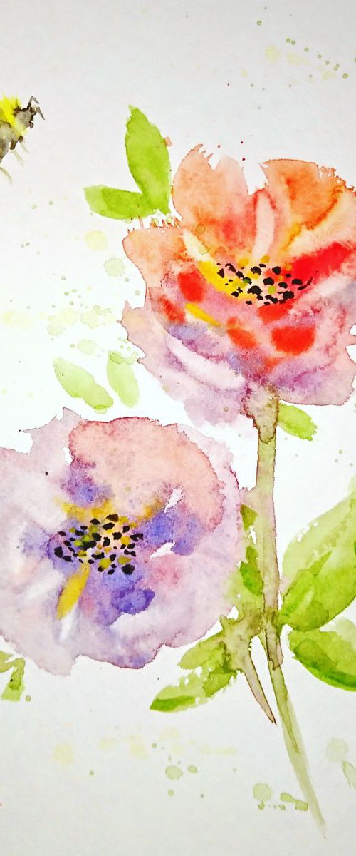 Bee&flowers by Svetlana Vorobyeva