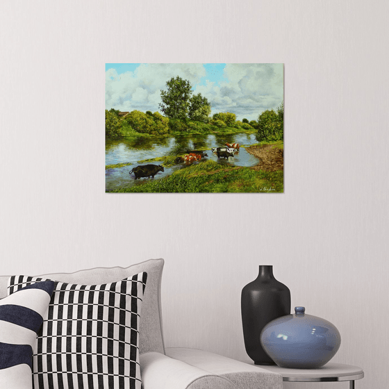 Cows at the River Watering