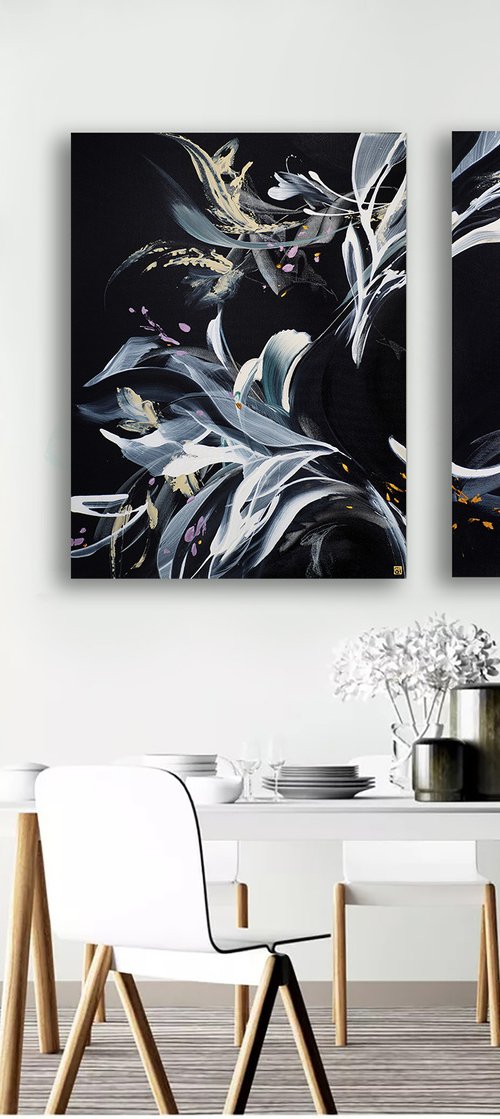 Shadows in Bloom Diptych by Novi Lim