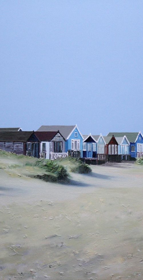 Beach Huts and Dunes by Linda Monk