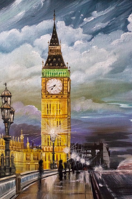 "LIGHTS OF THE NIGHT LONDON". City landscape
