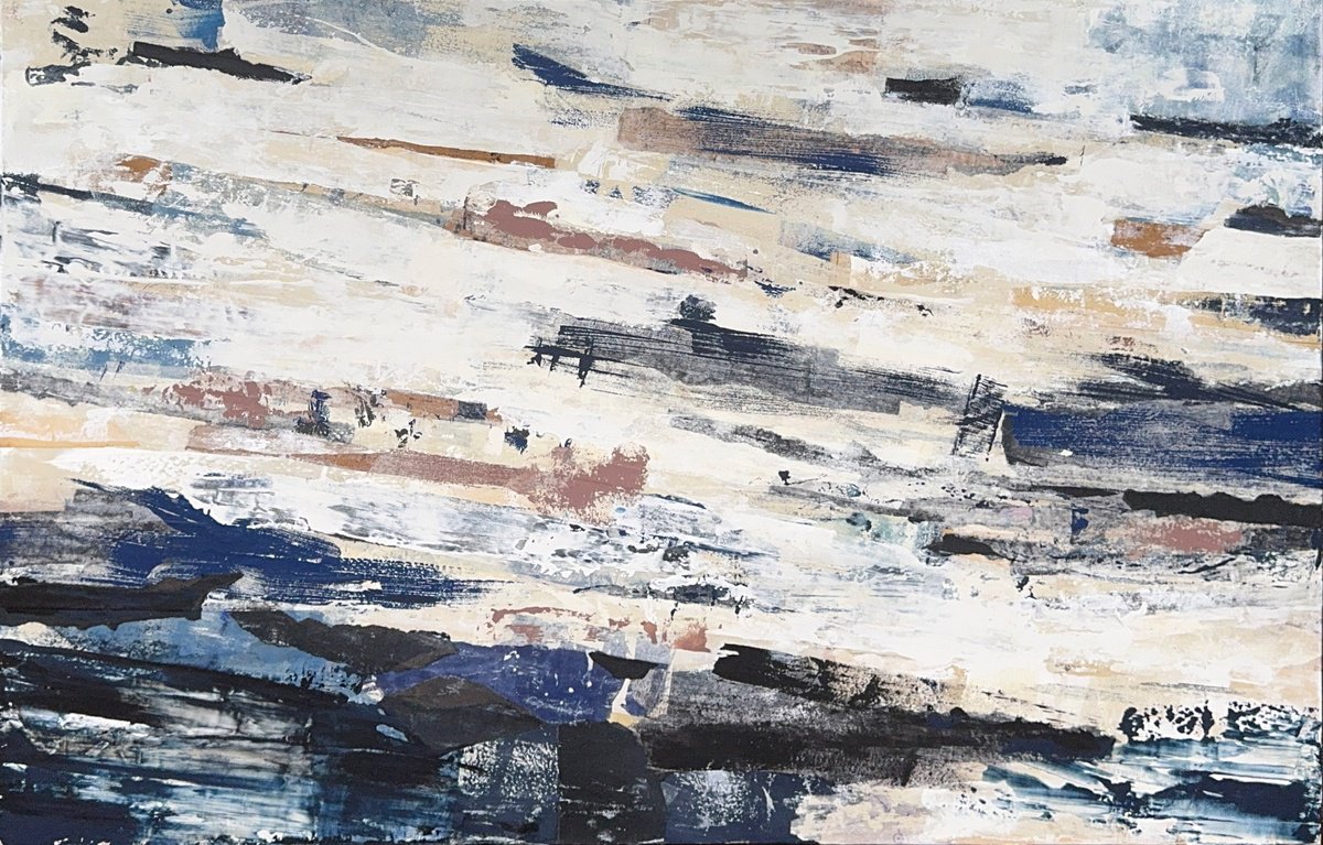 Organic Abstract Painting By Adam Collier Noel, 60 X 40, Skydance, Original Artwork