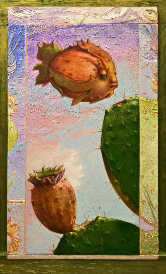 - THE PRICKLY PEAR FISH - (framed)