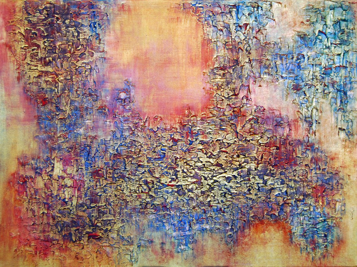 Abstract Acrylic Painting By Vanada Abstract Art, 31 X 24", Richness Of The Earth Ii, Original Artwork