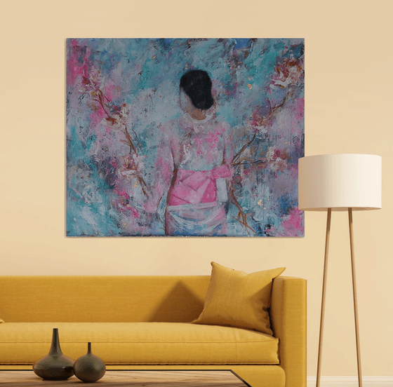 Cherry blossom with geisha